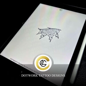 Dotwork Minimalist Cloud Tattoo Design
