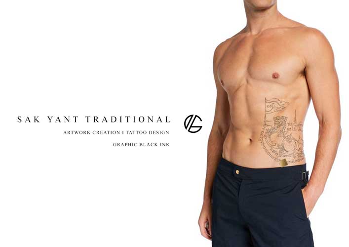 Plant Vines Waist Tattoo - Symmetrical Stomach Tattoo