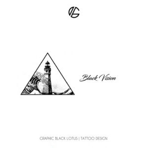 wave-light-house-black-vision-tattoo-design