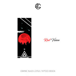 Artwork Tattoo Design Vision Red Moon Graphic Black Ink