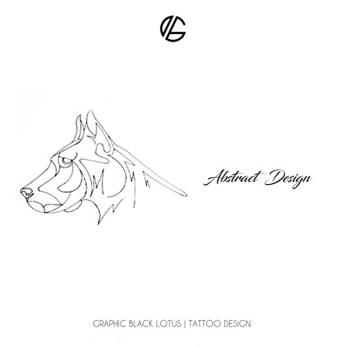Abstract Black Lines Dog Artwork Design One line Abstract Black Lines Dog Artwork Design One line