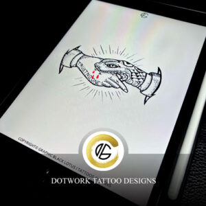 Dotwork Trust no one tattoo design