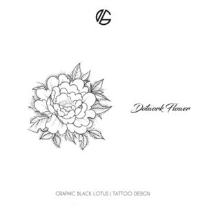 dotwork-peony-flower-japanese-tattoo-design