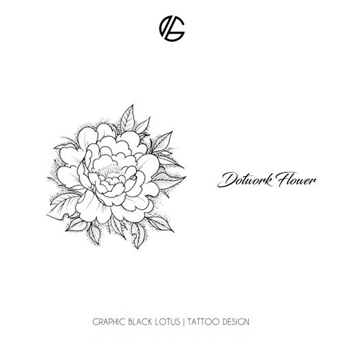 Dotwork Lotus Flower Ornament Tattoo Design-nlmtdanang.com.vn