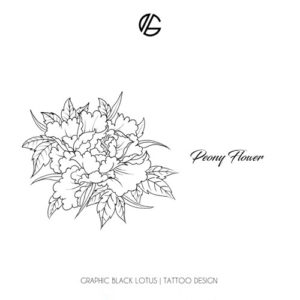 Black Lines Flower Peony