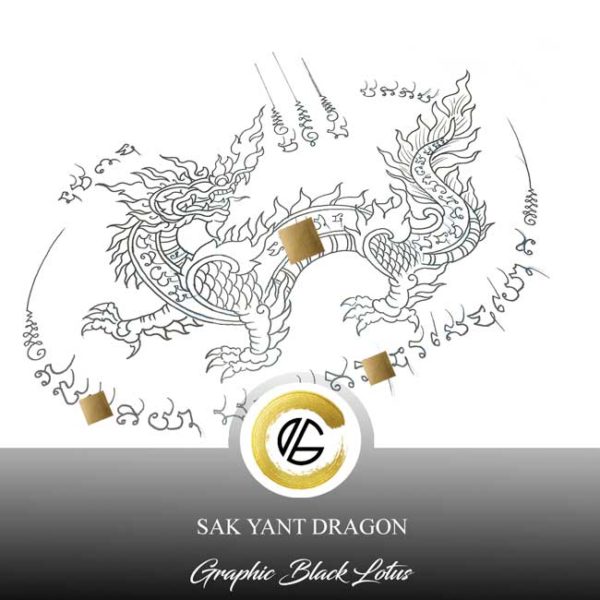 Sak Yant Dragon - Graphic Black Lotus Tattoos Designs